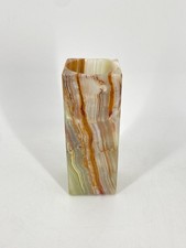 * BLOCKVASE ONYX MARMOR VASE QUADRATISCH STEIN VINTAGE 70ER