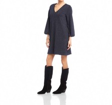Karen Kane Blouson Sleeve Metallic Knit V-Neck Dress Size XS
