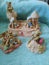 Cherished Teddies By the Sea Collection sand display and 5 figures.