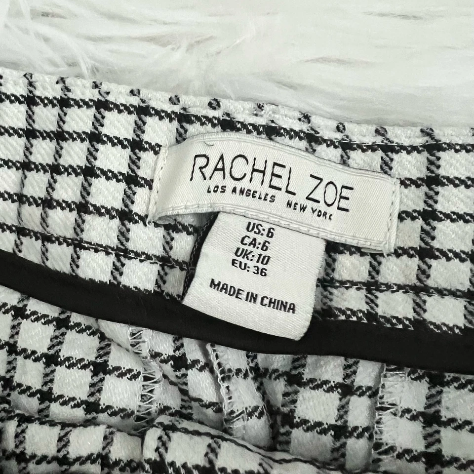 Rachel Zoe Black and White Check Pants Size 6 - Image 4 of 4