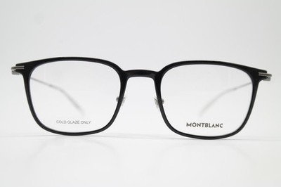 Brille MONT BLANC MB0100O Schwarz Silber Weiß Oval Brillengestell eyeglasses Neu