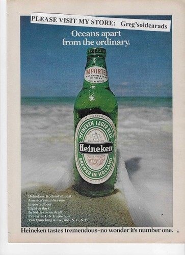 Original 1974 Heineken Beer vintage print ad