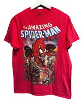 Vintage SZ Medium Marvel Spiderman T Shirt Red 2012 Y2K