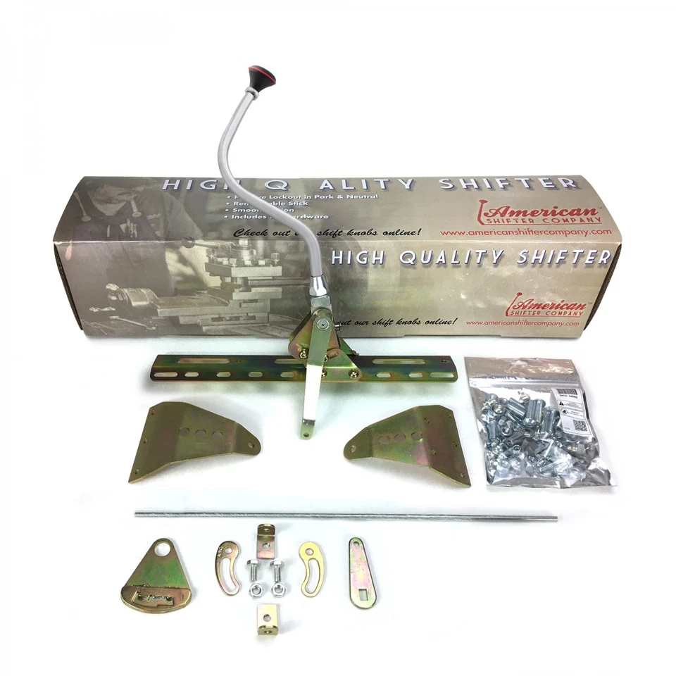 Kit de palanca de cambios de transmisión con botón pulsador con brazo de banco cromado 16 para GM TH200 Foto 2 de 4