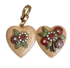 JAY STRONGWATER MIRANDA HEART CHARM PICTURE LOCKET PENDANT
