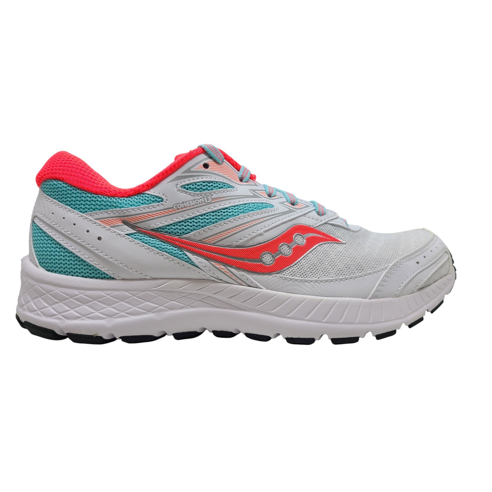 Saucony Cohesion 13 Plush Running Shoes White Mint Coral Wom