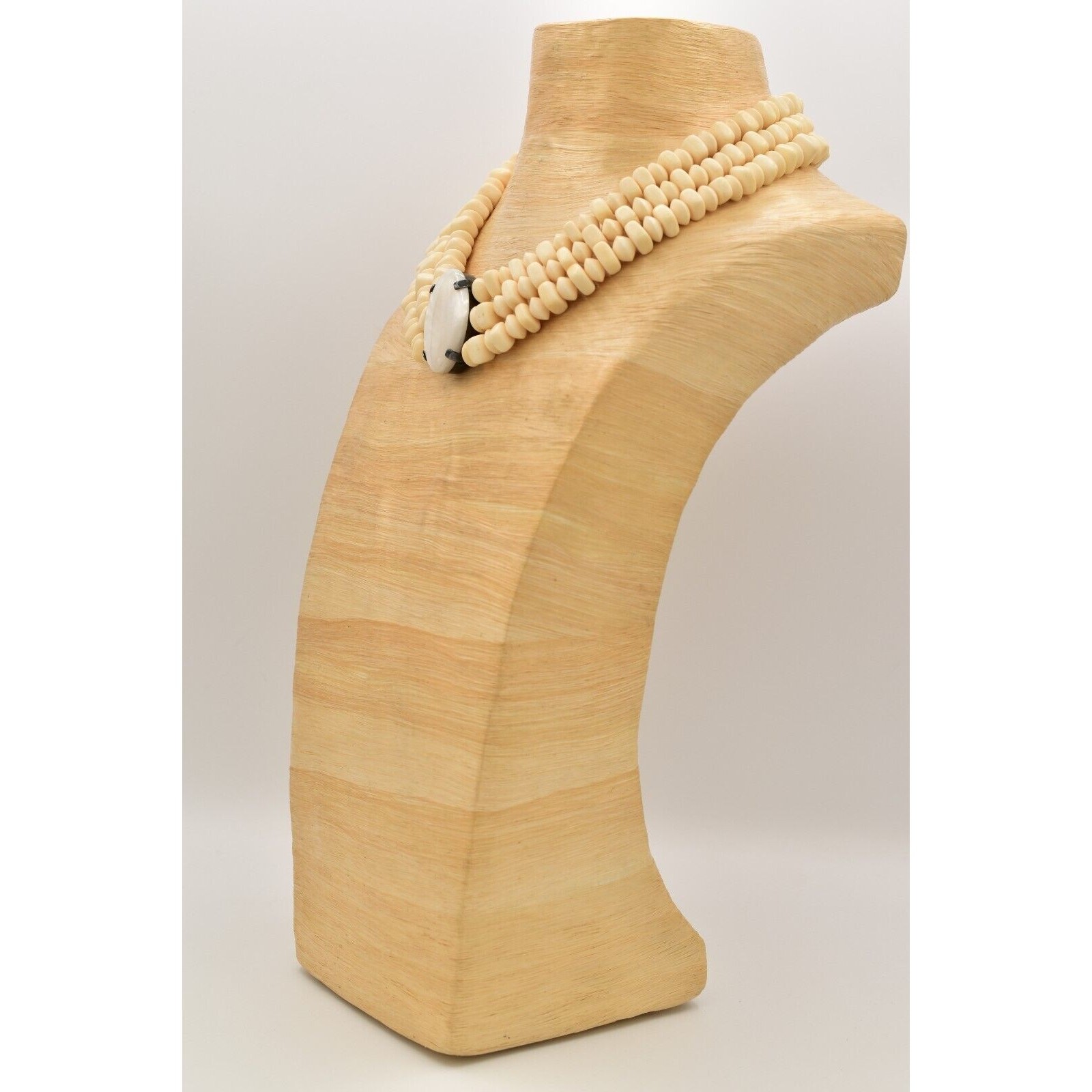 Statement Shell Necklace Clip Earrings Set Abalon… - image 10