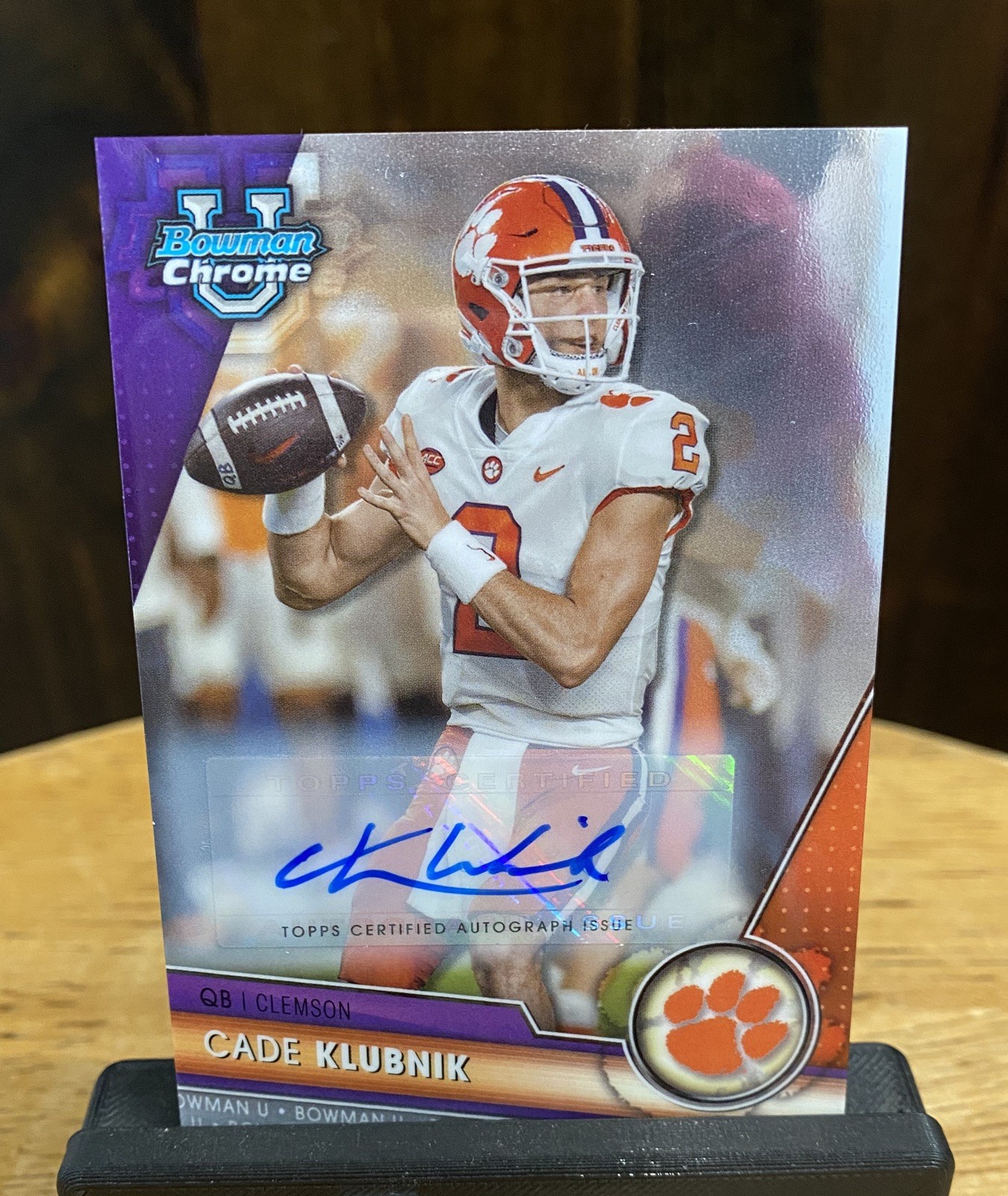 Cade Klubnik 2023 Bowman U Chrome Auto #33 Clemson Tigers Rookie RC