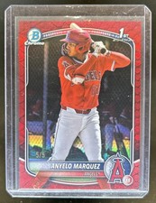 2025 Bowman Chrome Anyelo Marquez Reptilian Red Refractor 1st #/5 Angels
