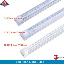 8' Led Shop Light Fixture 72W 120W 8FT T8 Integrated Led Tube Light Bulbs 6000K