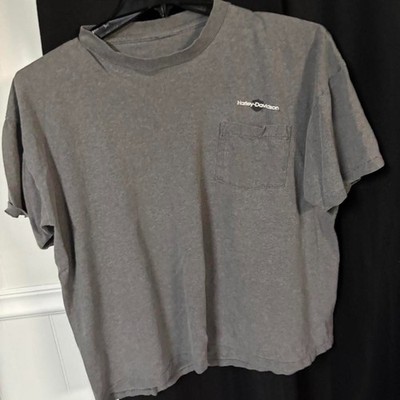 Gray Harley Davidson Kona Big Island Hawaii pocket tee with black logo size unkn