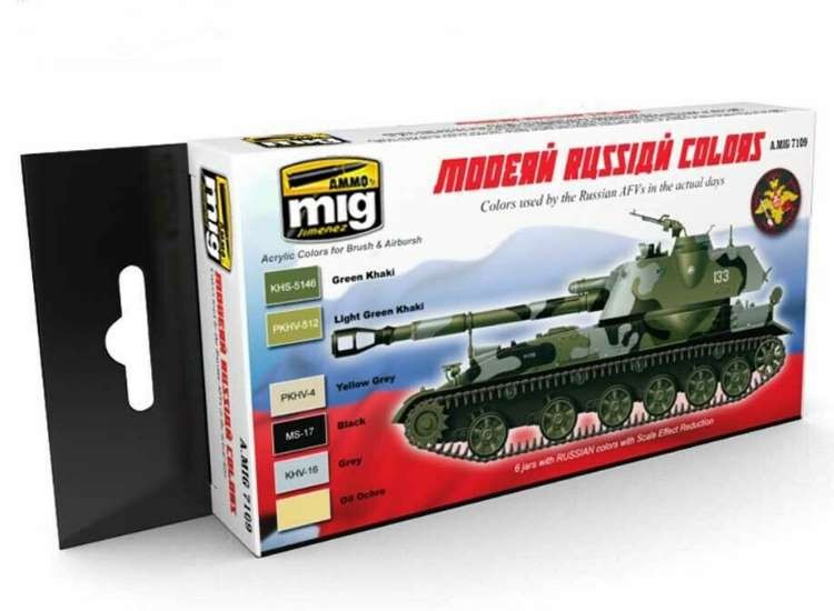 Ammo Mig A.Mig7109 17ml x6 - Modern Russian Camo Acrylic Paint Set