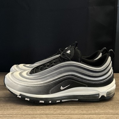 Nike Air Max 97 Black Silver White Striped Mesh Low Top Lace Up Sneakers