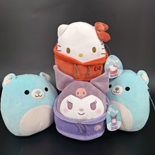 Lot Of 4: Hello Kitty, Belinda  Kuromi Squishmallow with Lavender Hoodie