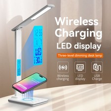 Lamp with Wireless Charger USB Charging Dimmable Office Desk Light Foldable Lamp
