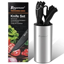 ROMANTICIST Knife Set, 10 Pieces Knife Block Set - Stainless Steel Kitchen Knive