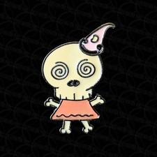 Cute Spooky Cartoon Party Hat Skeleton Enamel Halloween Pin