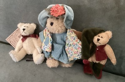 Lot of 3 Boyds Bears: Allison Rose Berriweather, Elfwood Bearington, Wilbur
