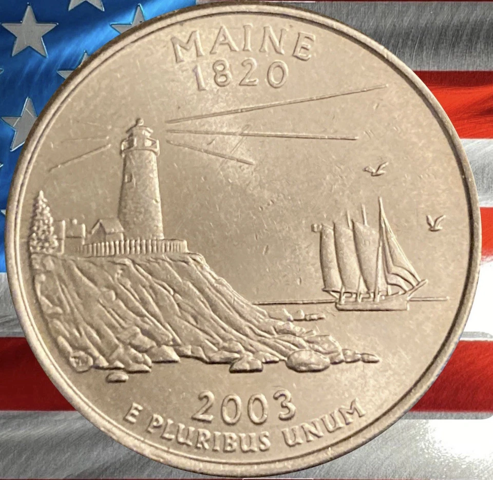 2003 P Maine State Quarter Circulated US Mint Collectible ⚓ - Image 2 of 4