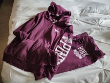PINK hoodie and matching sweatpants maroon