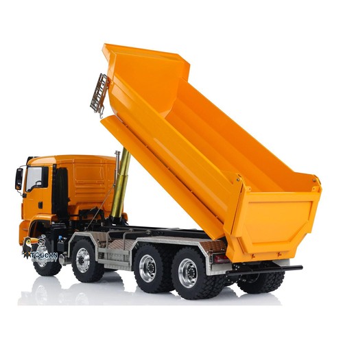 LESU 8x8 Idraulico RC Dumper Truck 1/14 RTR Metallo Radiocomando Rimorchio ribaltabile Modello Auto - Foto 11 di 24