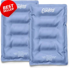 2-Pack Soft Ice Packs for Coolers,Reusable Freezer Packs, Cornflower Blue