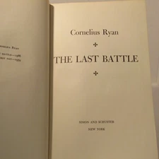 Cornelius Ryan THE LAST BATTLE (HARDCOVER 1966) Simon and Schuster