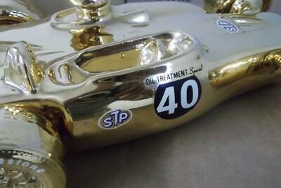 レア！1950’s TAPPAN タッパン ビンテージ ゴールド トロフィー PARNELLI JONES GRANATELLI STP TURBINE INDY #40 RACE CAR GOLD