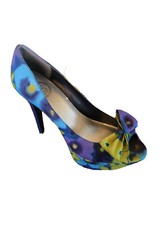 Jessica Simpson "ELBERTA" Floral Fabric Peep Toe High Heel Platform Pumps Sz 9