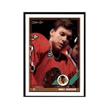 Mike Hudson 1991 O-Pee-Chee #495 Chicago Blackhawks Hockey Card NM