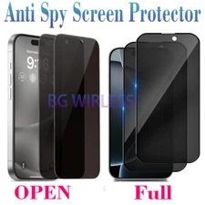 2x For iPhone 16 Pro Max/16/Pro Anti Spy Privacy Tempered Glass Screen Protector