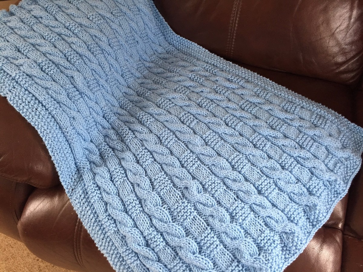 Garter Stitch Company Store Cotton Blanket Knitting Pattern Cables