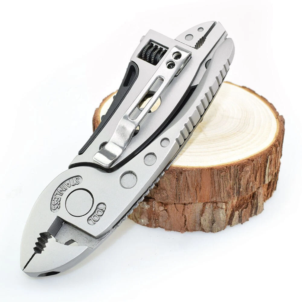 Multi Tool Set Adjustable Wrench Pliers Knife Jaw Screwdriver Foldable Survival