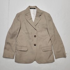 JACKSON JAMES Boys Size 10 Tan Khaki 100 Linen Suit Coat Blazer Sport Coat 350