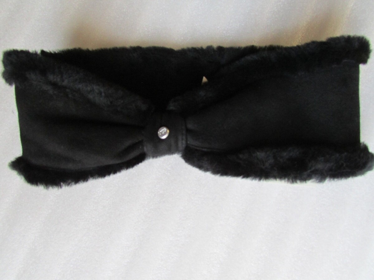UGG Shearling and Suede bow Headband UGG Bow Headband Shearling Sheepskin Black New | eBay main image 2