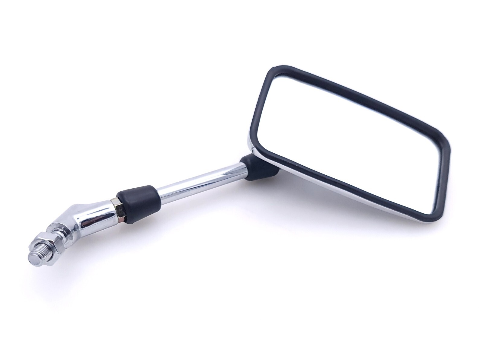 Universal Motorcycle Mirror Set Chrome Rectangle 10mm Standard Thread L ...