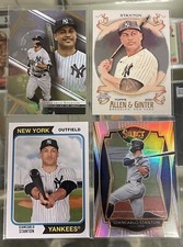 (4) 2021 Topps GIANCARLO STANTON SELECT SILVER PRIZM, Gold Label, Ginter Chrome