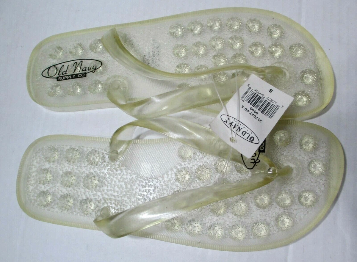 NWT Old Navy Womens Flip Flop Thongs Clear Transparent Sandals