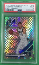 2019 DONRUSS OPTIC CHECKERBOARD #36 KRISTAPS PORZINGIS POP 4 NONE HIGHER PSA 9