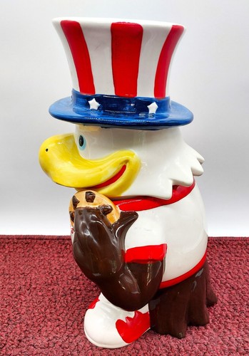 Vintage Sneagle (Zio Sam) Patriotic Biscottiera Jar Great American Co. 1995 - Foto 4 di 9