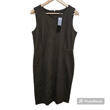 Ann Taylor Sheath Dress Career Work Green Women’s Stretch Sleeveless 10P 