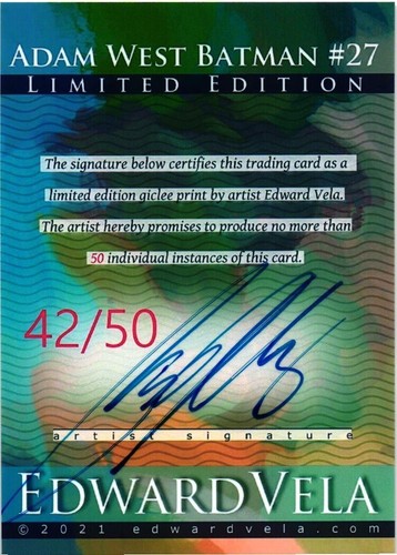 Batman 2021 Authentic Artist Signed Limited Edition Giclée Print Card 4249 of 50 - Bild 2 von 4