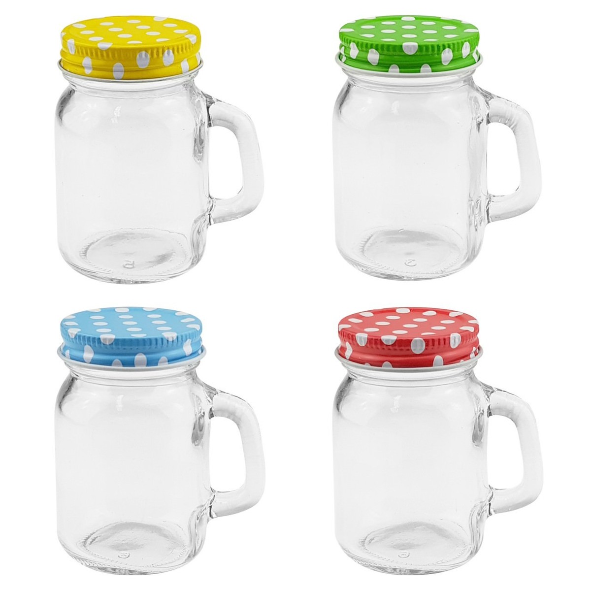 Trinkgläser mit Deckel & Henkel 120ml Shot Glas Trinkglas Schnapsglas Henkelglas