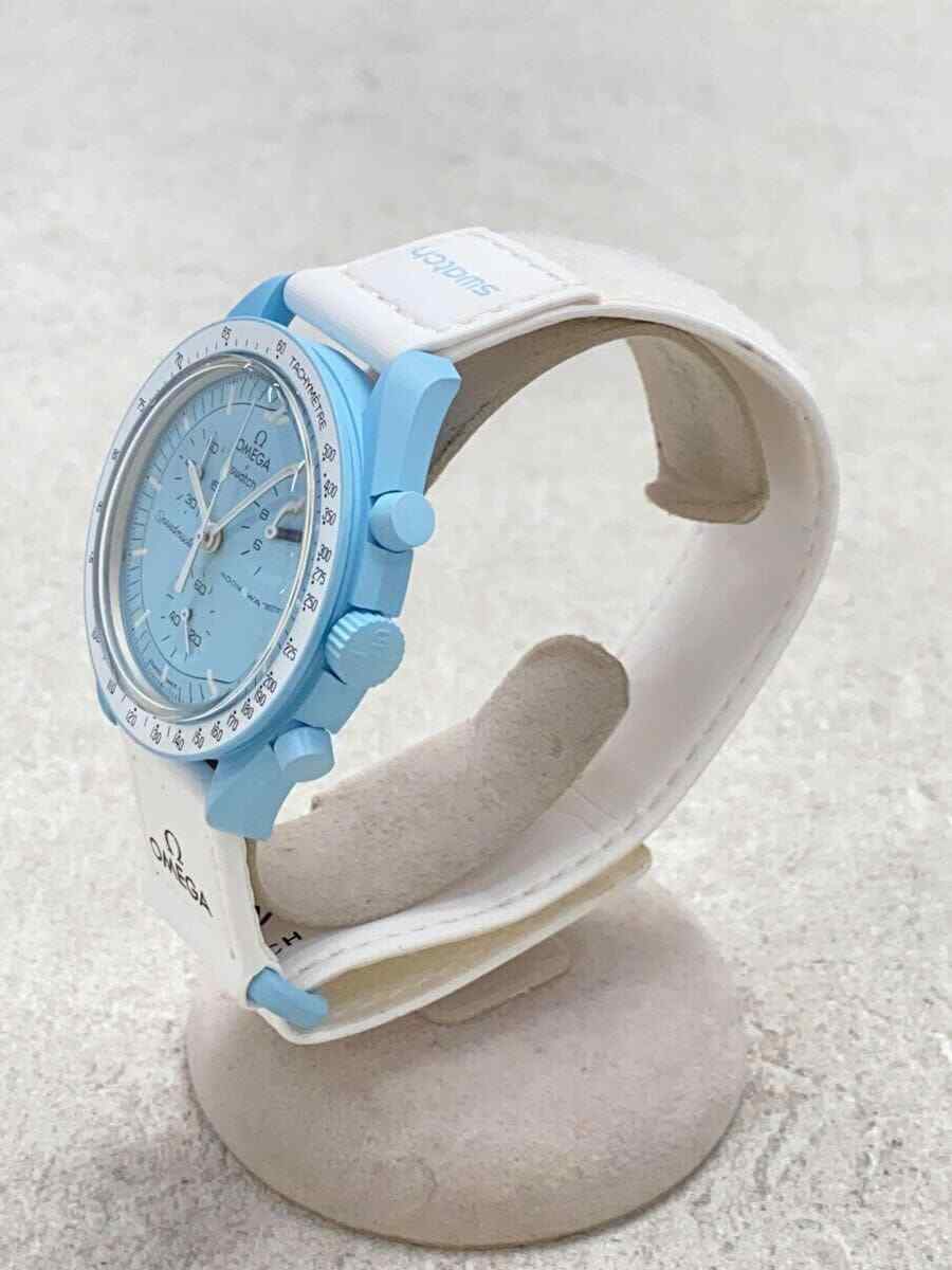 OMEGA × SWATCH / クォーツ腕時計/アナログ/--/YLW/WHT/SO33L100// Omega Speedmaster Ref.SO33L100 Mission To Uranus Swatch Box Quartz