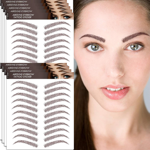 Eyebrow Tattoo 99 Pairs! Realistic Fake Tattoo Eyebrows,Popular Reddish Brown(Ch