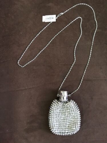 AUSTRIAN CRYSTAL BEZEL SET STUNNING EVENING BAG CHAIN CINCHED TOP EXPANDABLE WOW - Picture 1 of 10