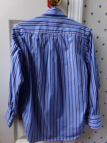 Vtg Ralph Lauren Dress Shirt Size 6 POLO Boys Logo Blue Striped Button Up $55 - Picture 4 of 11