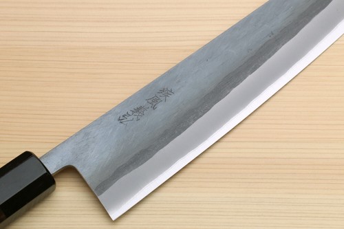 Yoshihiro Black-Forged Blue Steel Stainless Clad Kiritsuke Chef Knife - Picture 28 of 33
