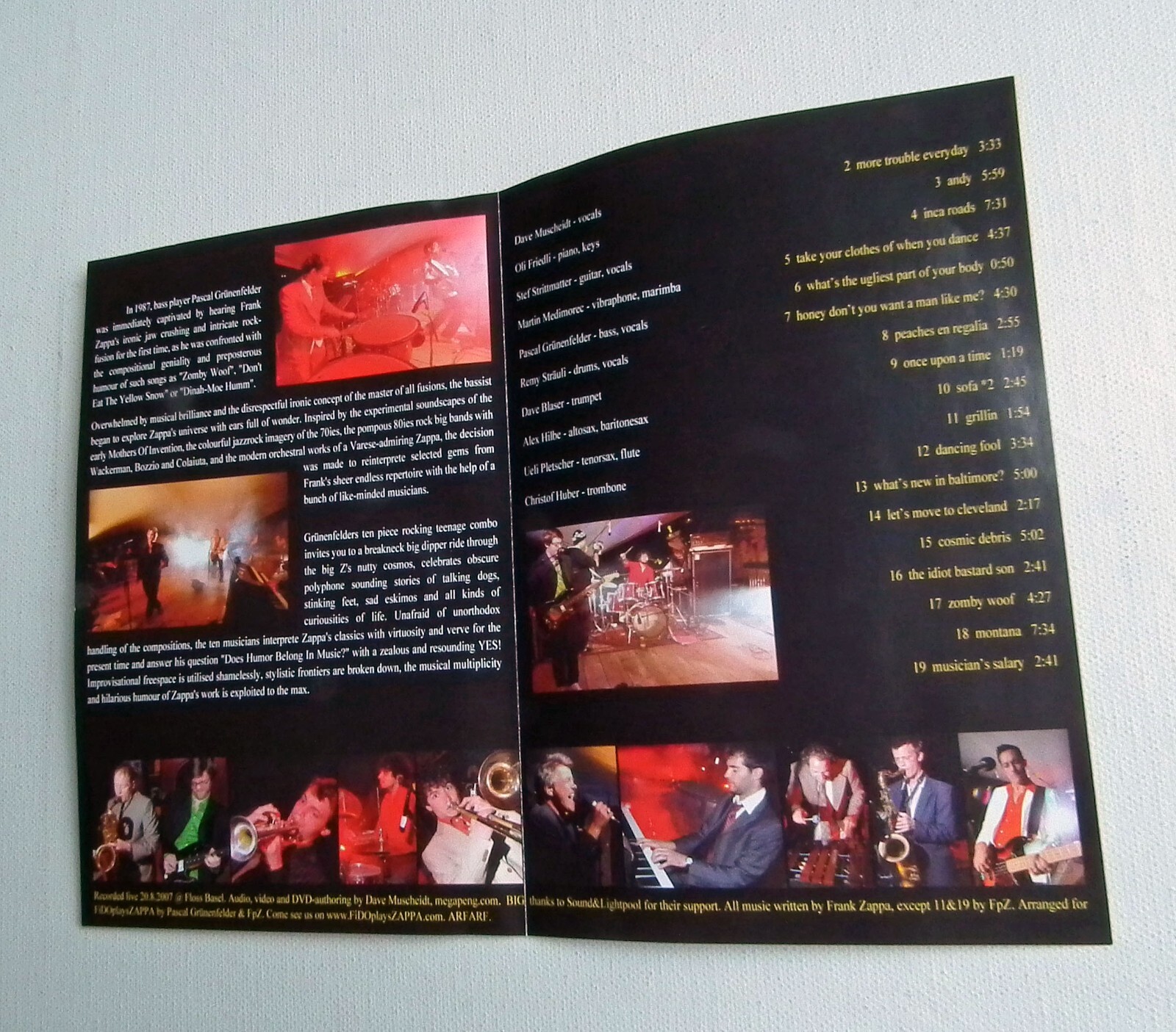 Fido plays Zappa on the dental floss DVD eBay