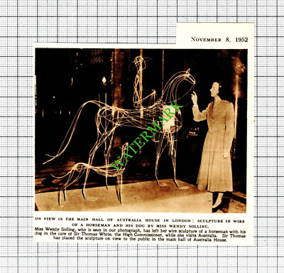 Miss Wendy Solling Draht Skulptur Sir Thomas White Australien Haus 1952 Schneiden